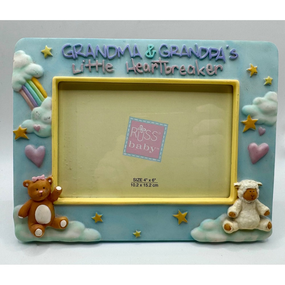 Russ Baby‎ Picture Frame 4x6 Blue Grandma Grandpa Little Heartbreaker 24829
